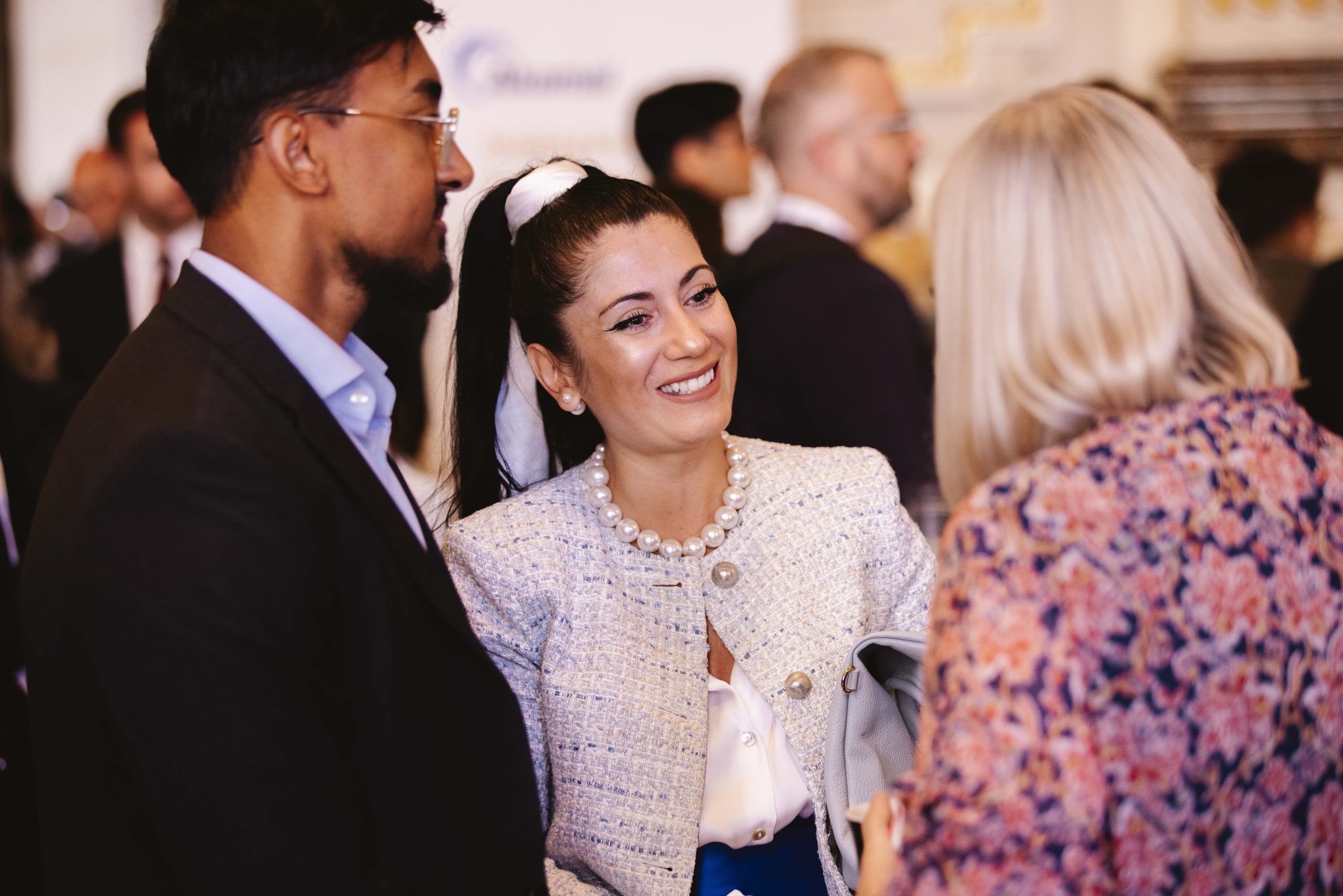 Delegates connecting during a conference networking session